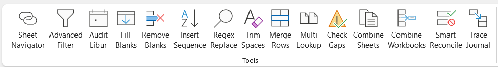 Tampilan Nyata Toolbar Menu Ribbon MyTools di Excel
